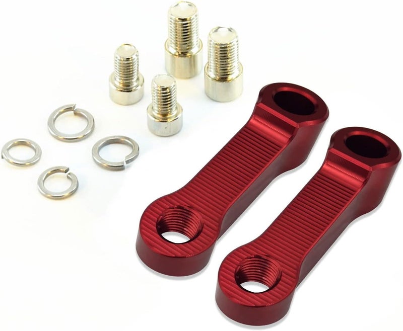 Flylin Motorcycle Bike Mirror Mount Risers Extenders Adapter 10mm 8mm Rearview Side Mirror Adapter Kit Riser Mount Extender for Motorcycle Scooters Sportbikes (Red, M10/M8) - Image 1
